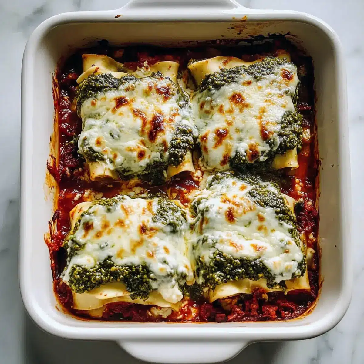 Pesto Ricotta Lasagna Rolls