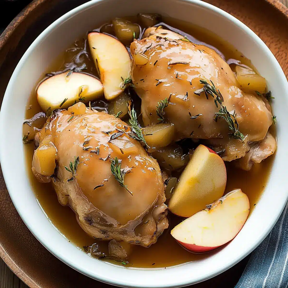 Crockpot Apple Cider Chicken Thighs