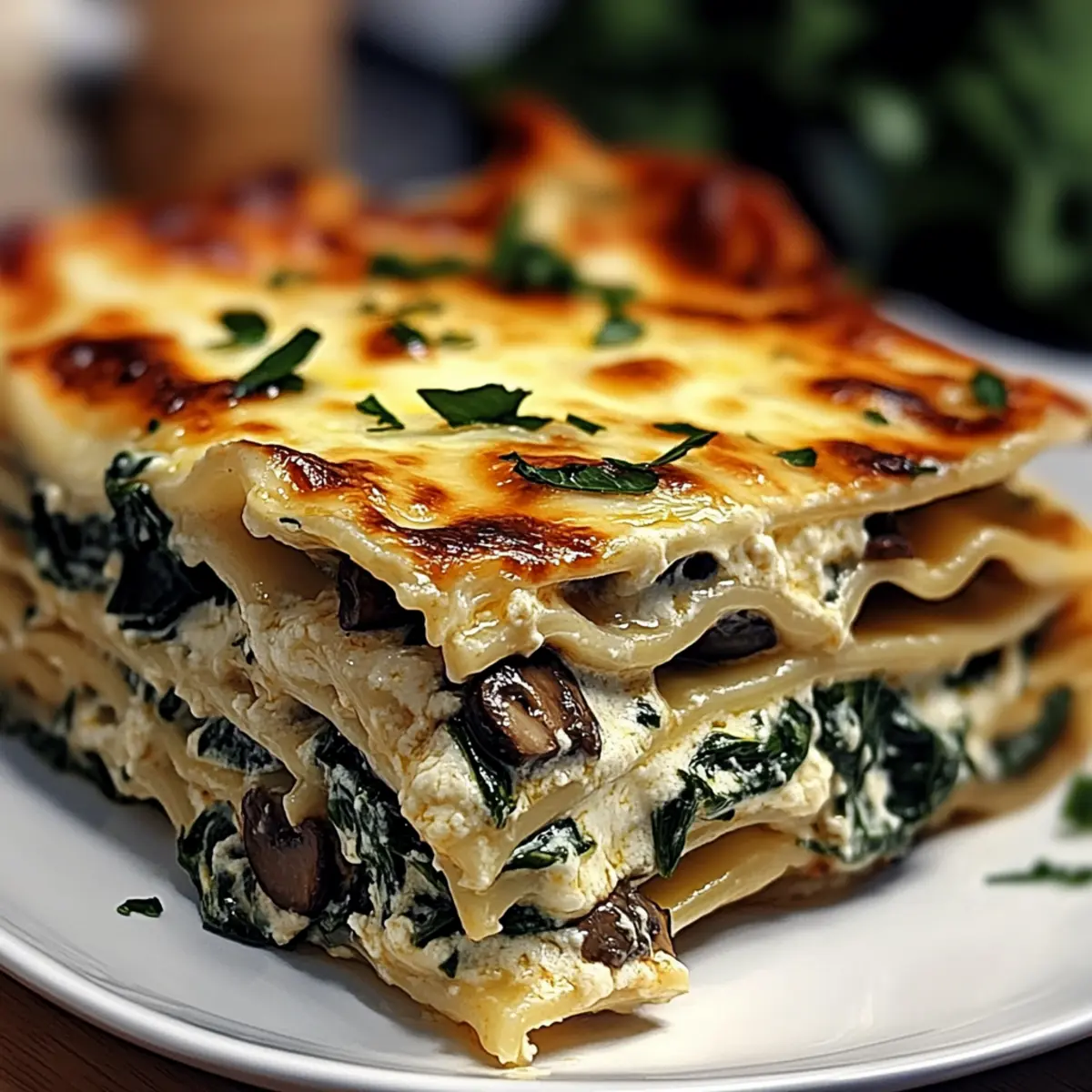 Spinach & Mushroom Lasagna