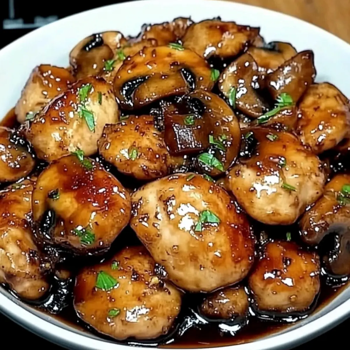 Honey Garlic Chicken with Mushrooms