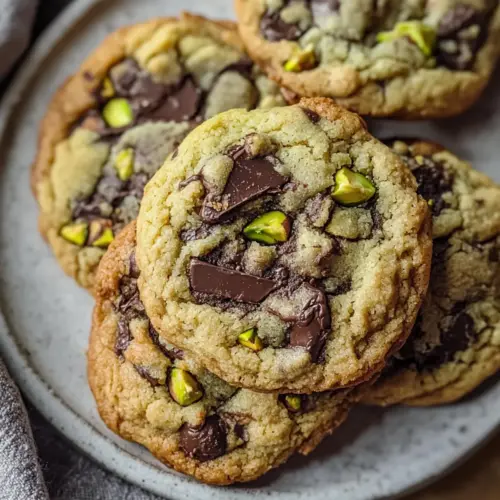 Pistachio Cream Chocolate Chip Cookies