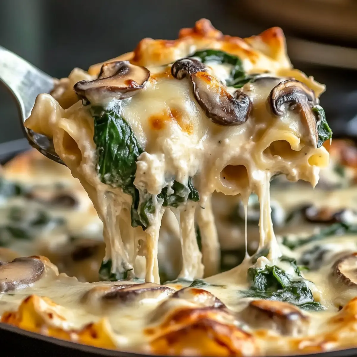 Creamy Spinach & Mushroom Lasagna