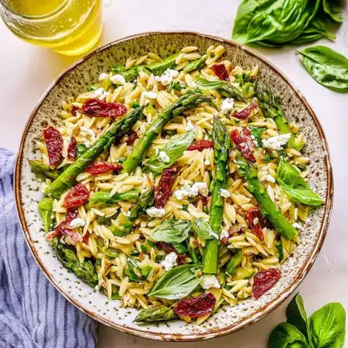 Asparagus Orzo Salad with Lemon Vinaigrette