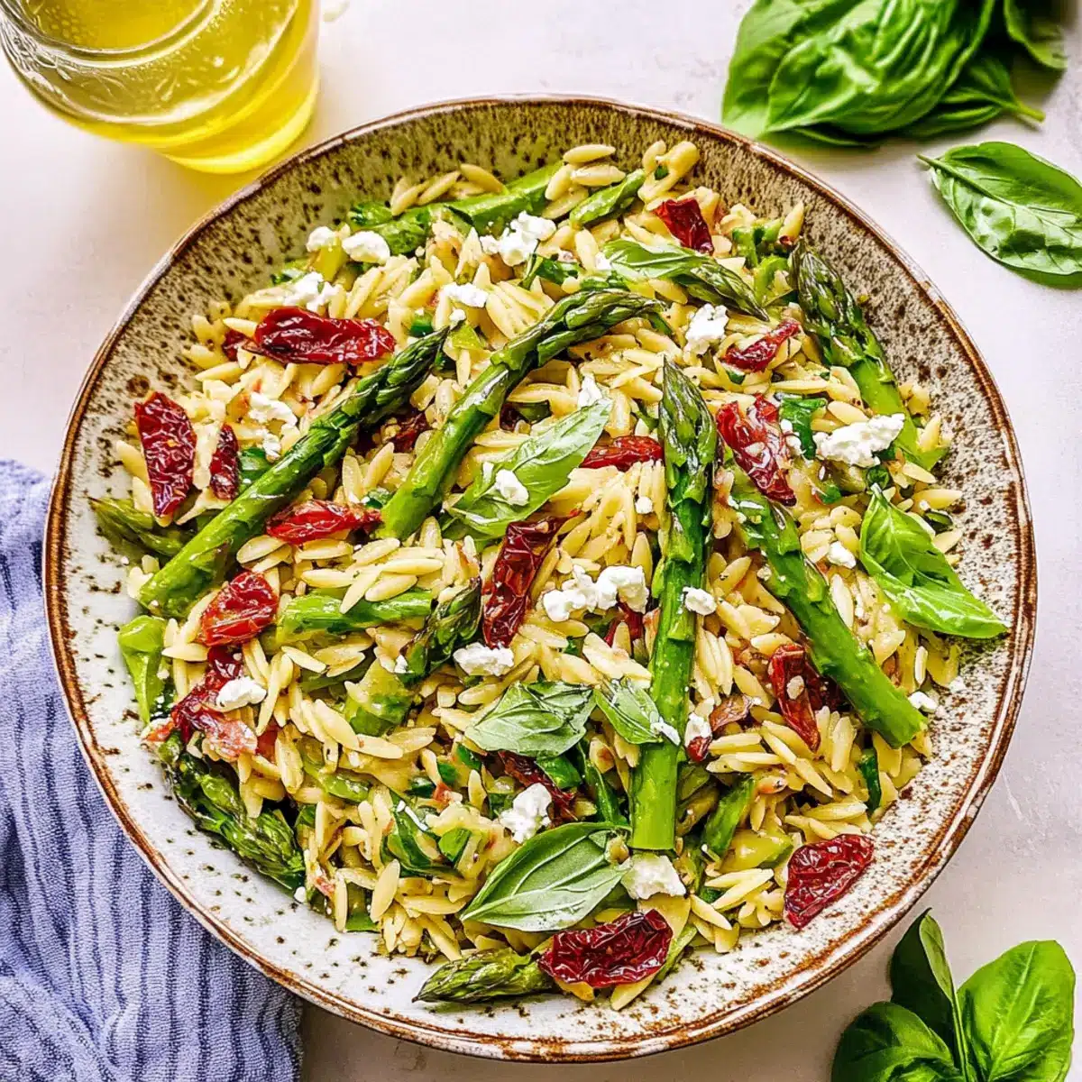 Asparagus Orzo Salad with Lemon Vinaigrette