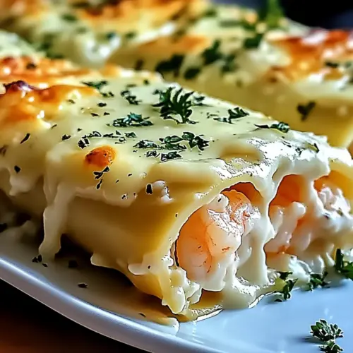 Shrimp & Crab Alfredo Lasagna Roll-Ups