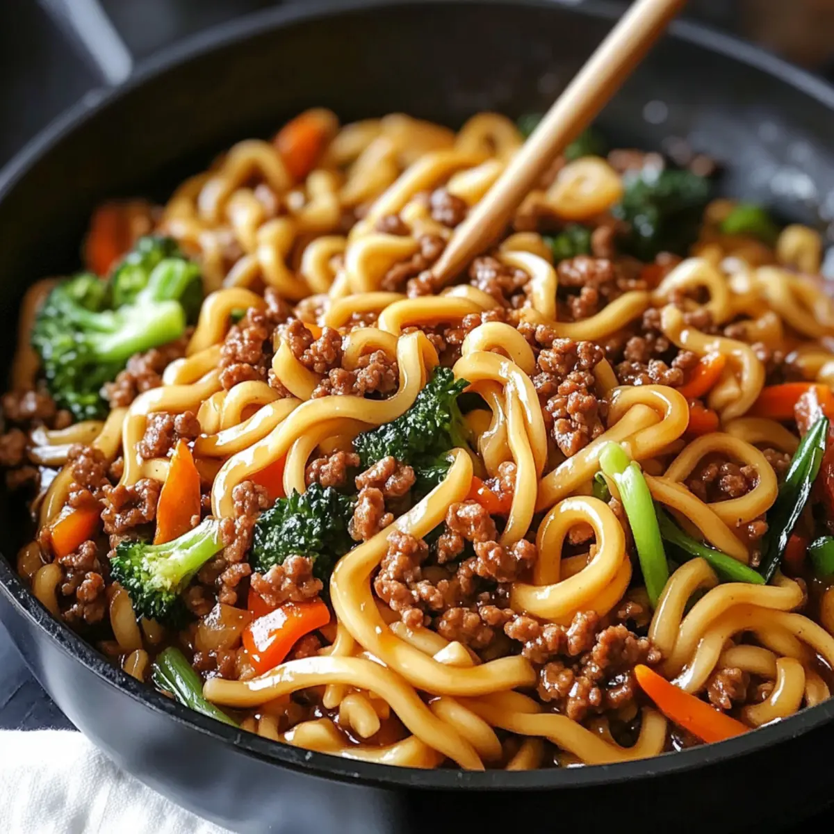 Ground Beef Noodle Stir Fry
