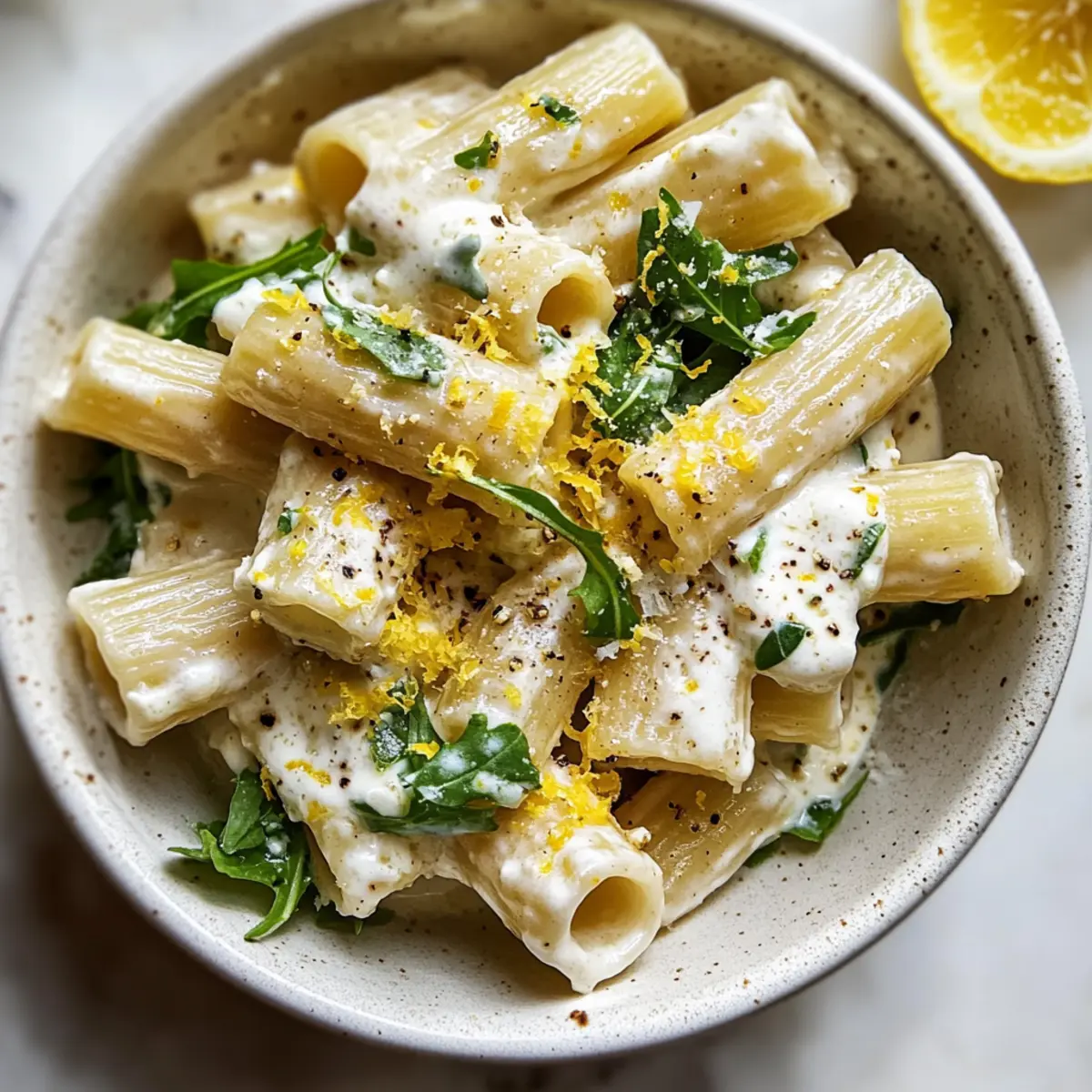 Lemon Ricotta Pasta With Arugula