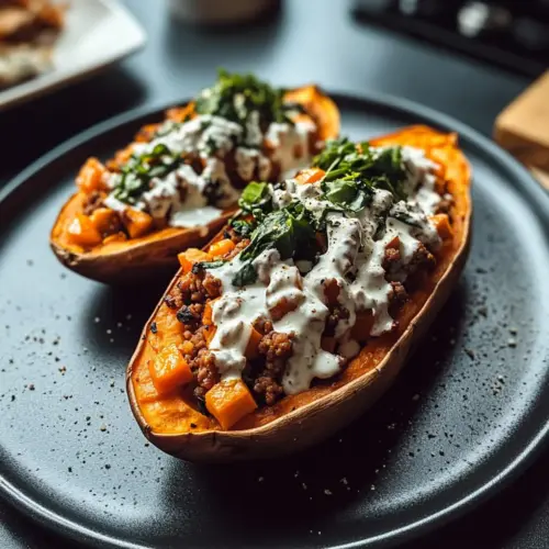 Protein Loaded Sweet Potato Boats
