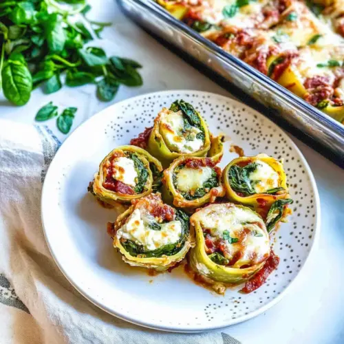 Spinach and Ricotta Lasagna Roll Ups
