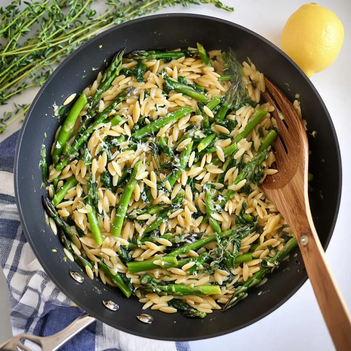 Lemon Orzo with Asparagus