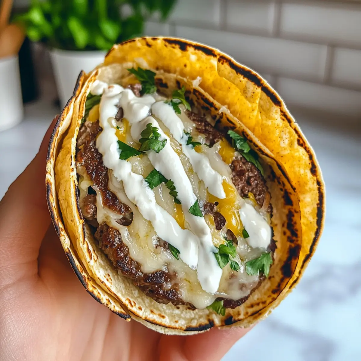 Smashed Burger Tacos