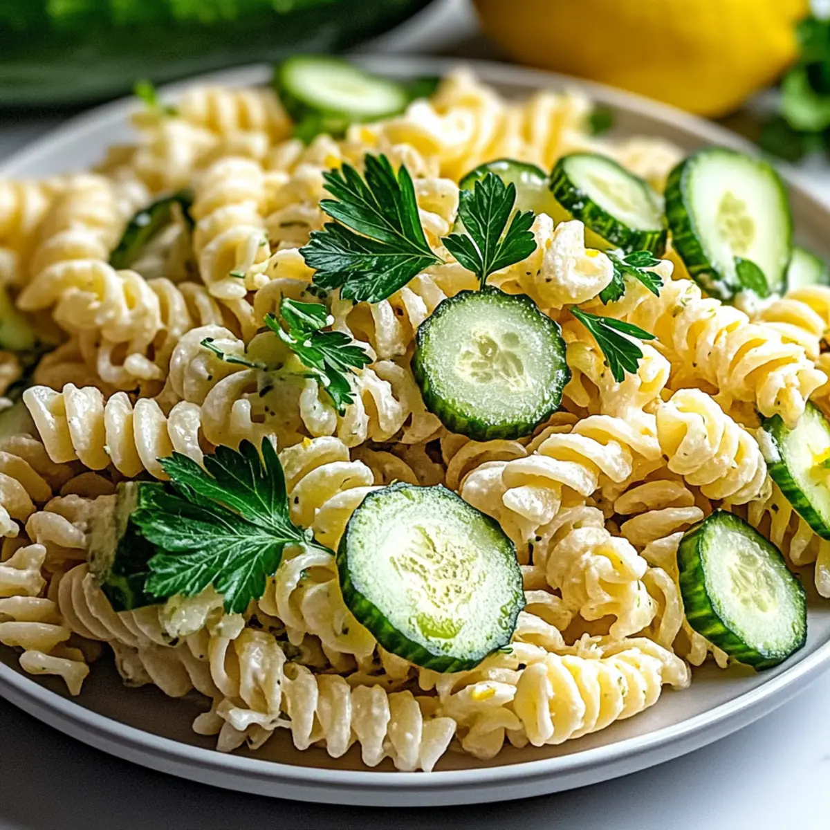 Lemon Cucumber Pasta Salad