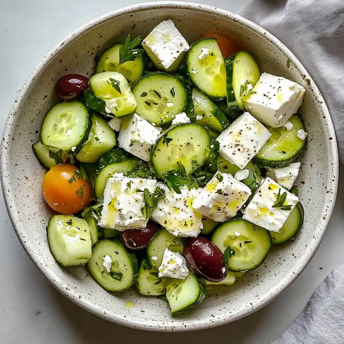 Cucumber Feta Salad with Lemon Greek Vinaigrette