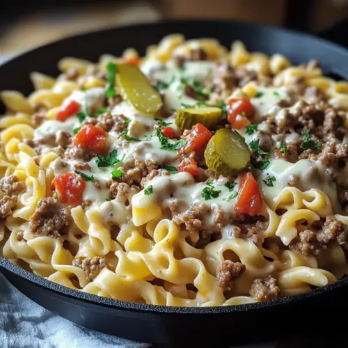 Cheeseburger Alfredo Pasta