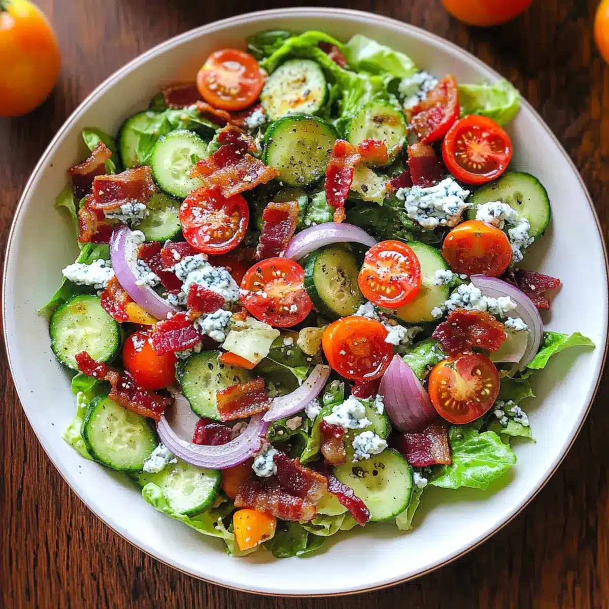 Tomato Cucumber Lettuce Salad
