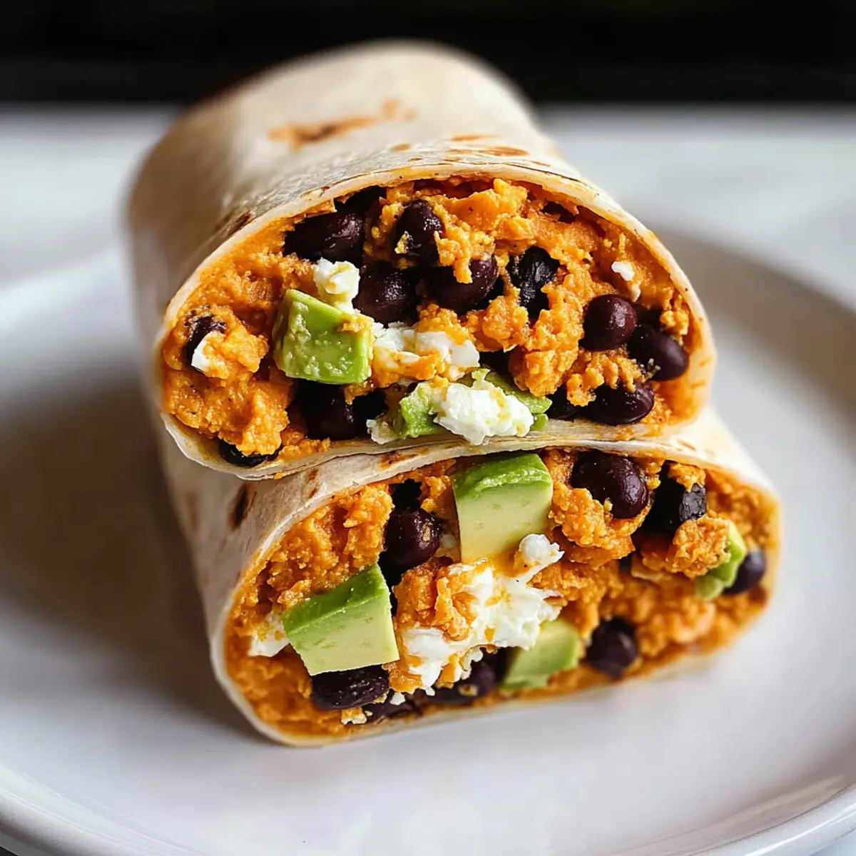 Sweet Potato Black Bean Breakfast Burritos