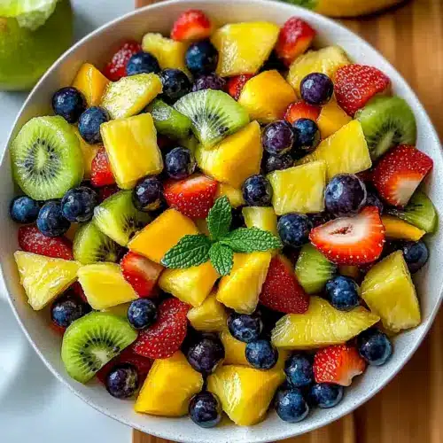 Honey Lime Rainbow Fruit Salad