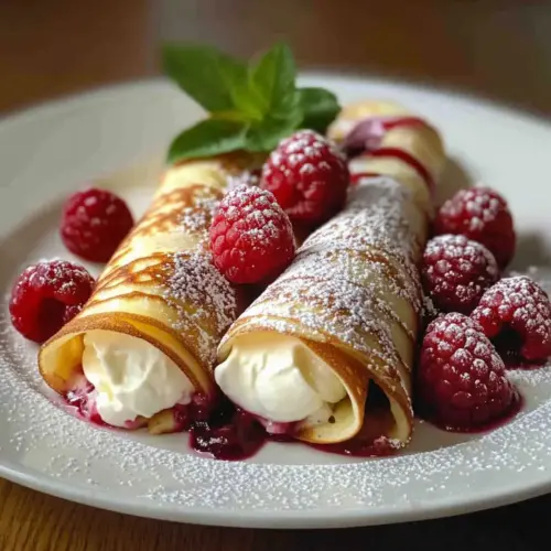 Raspberry Vanilla Cream Crepes