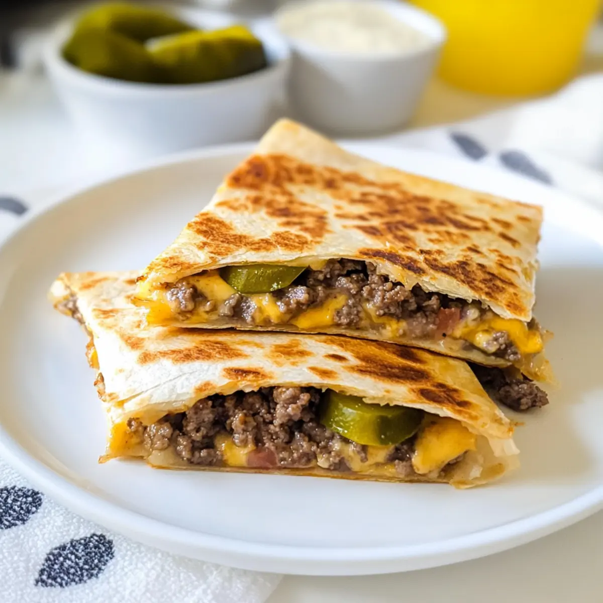 Cheeseburger Quesadilla
