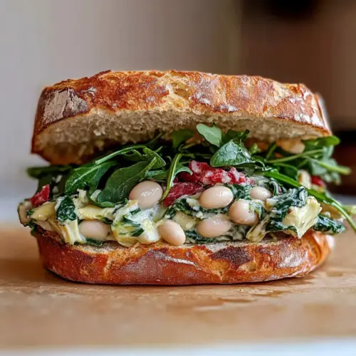 Spinach Artichoke White Bean Sandwich