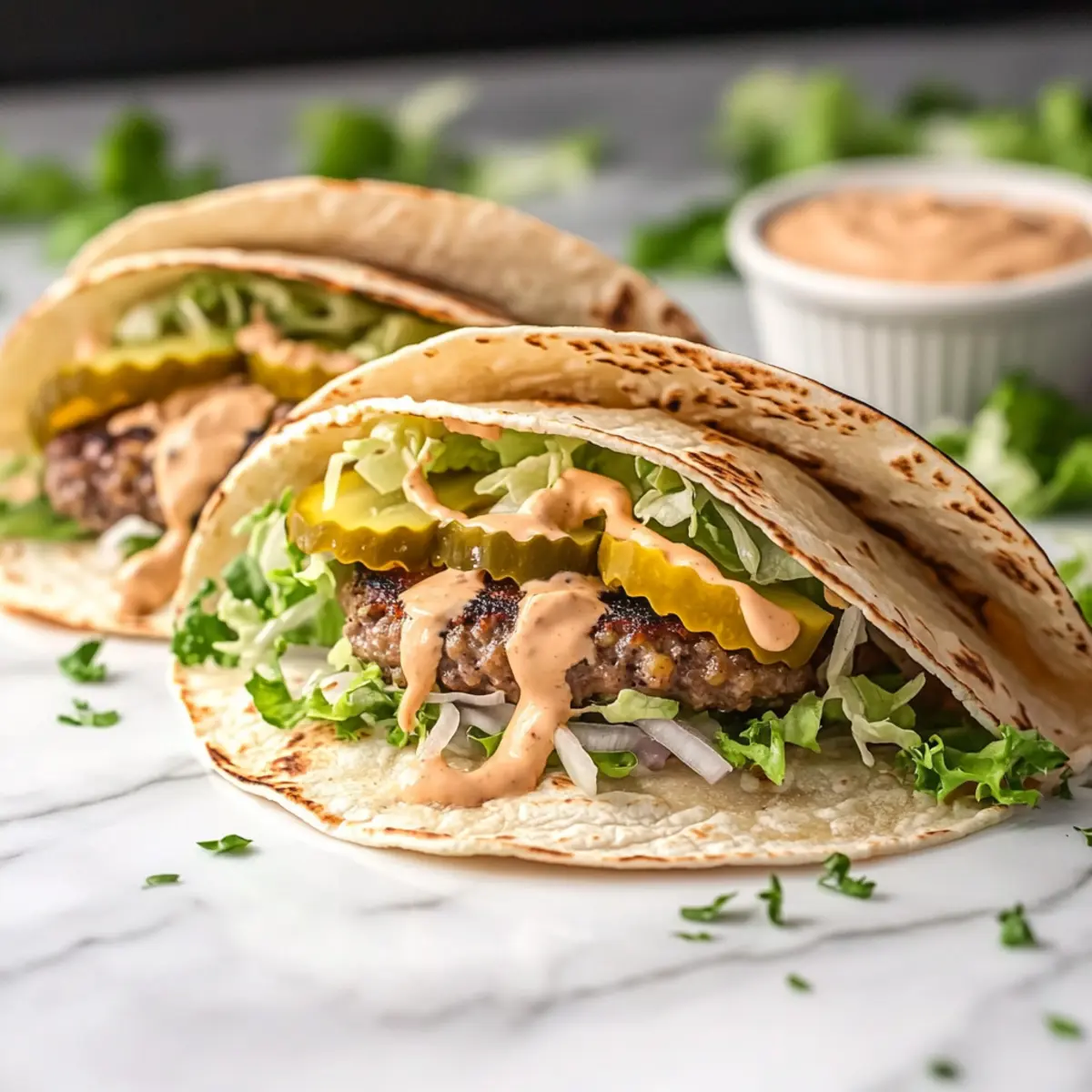 Big Mac Style Smash Burger Tacos