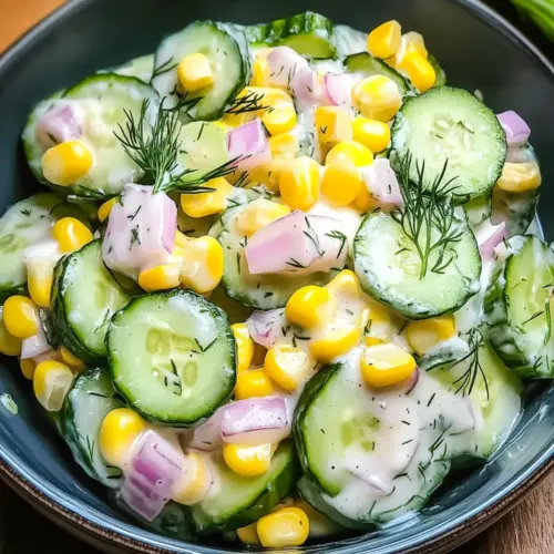Creamy Corn Cucumber Salad
