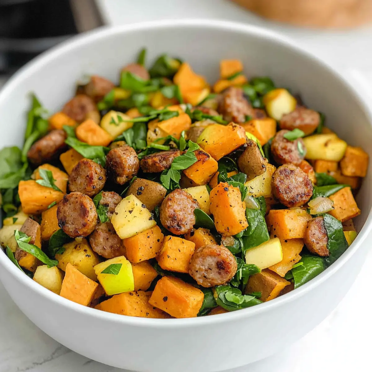Paleo Sweet Potato Sausage Breakfast Bowl