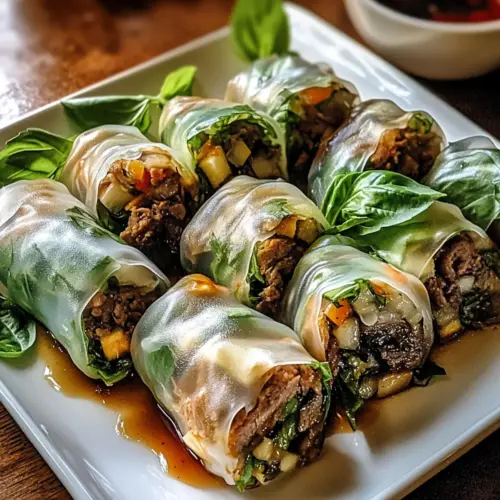 Thai Basil Beef Rolls
