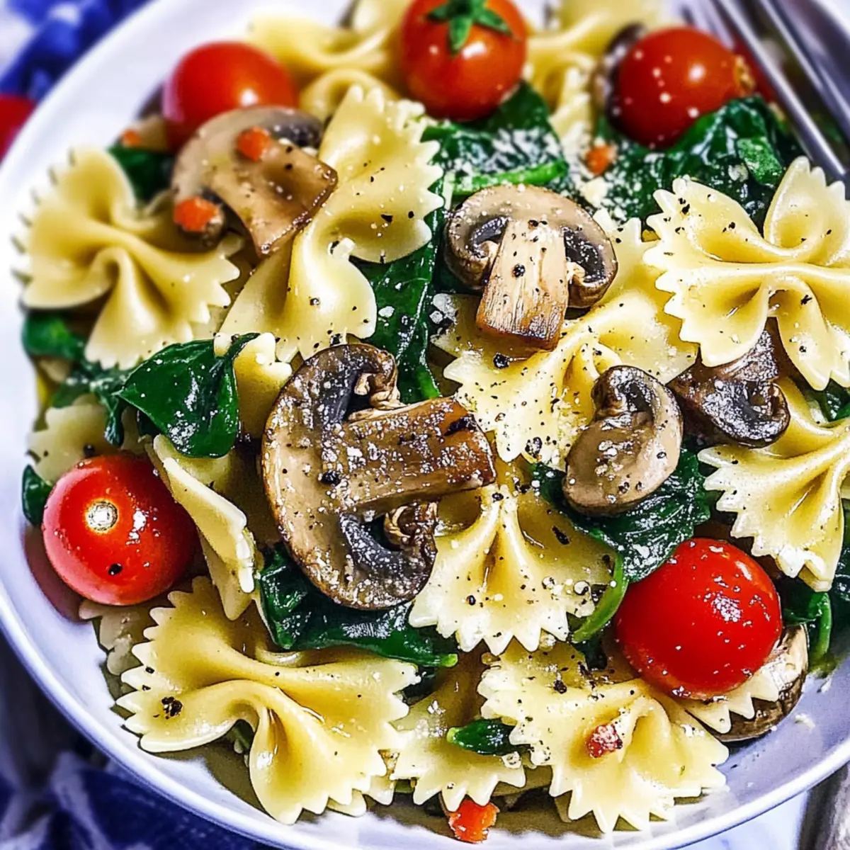 Vegan Spinach Mushroom Pasta