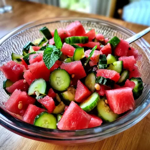 Watermelon Cucumber Salad