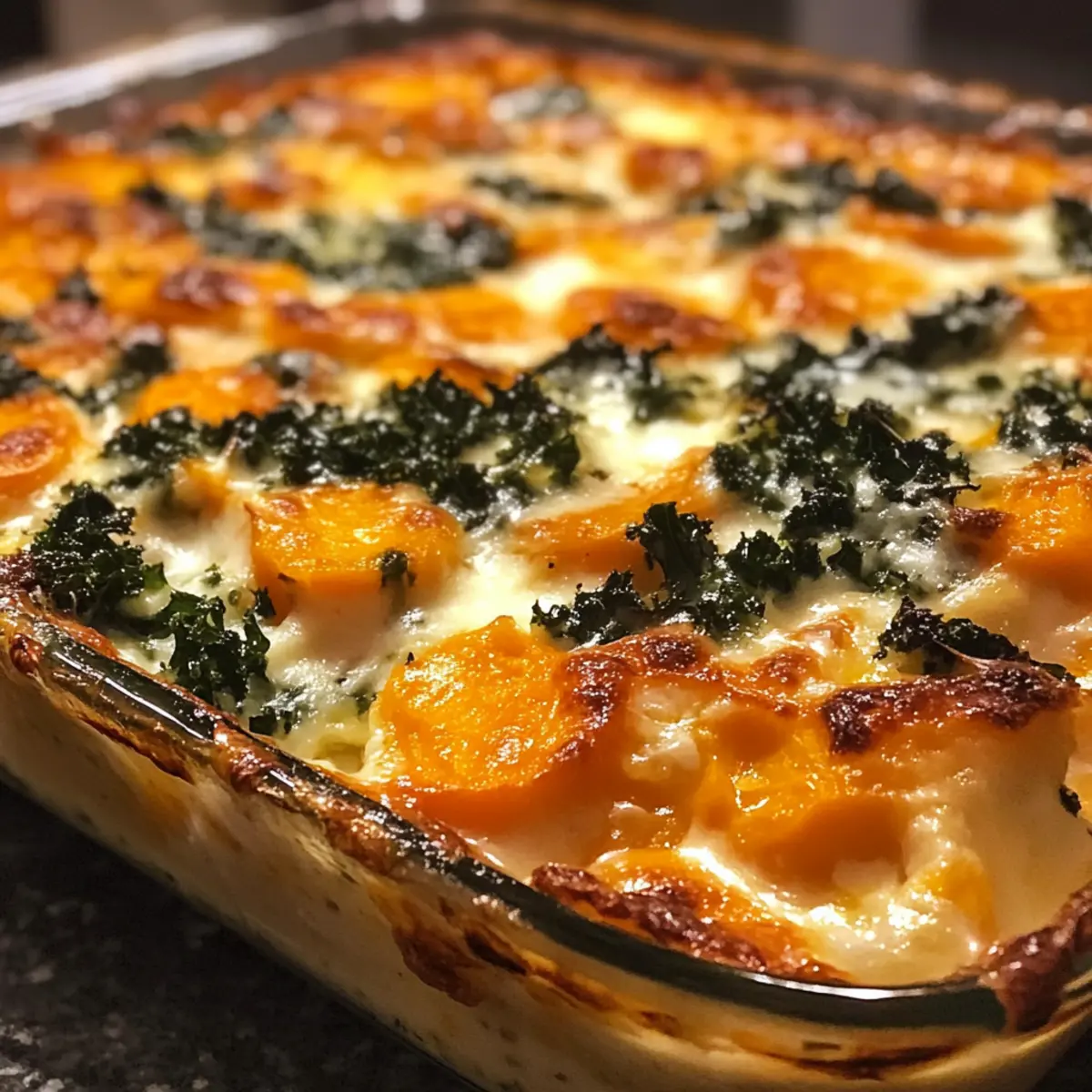 Sweet Potato Kale Gratin
