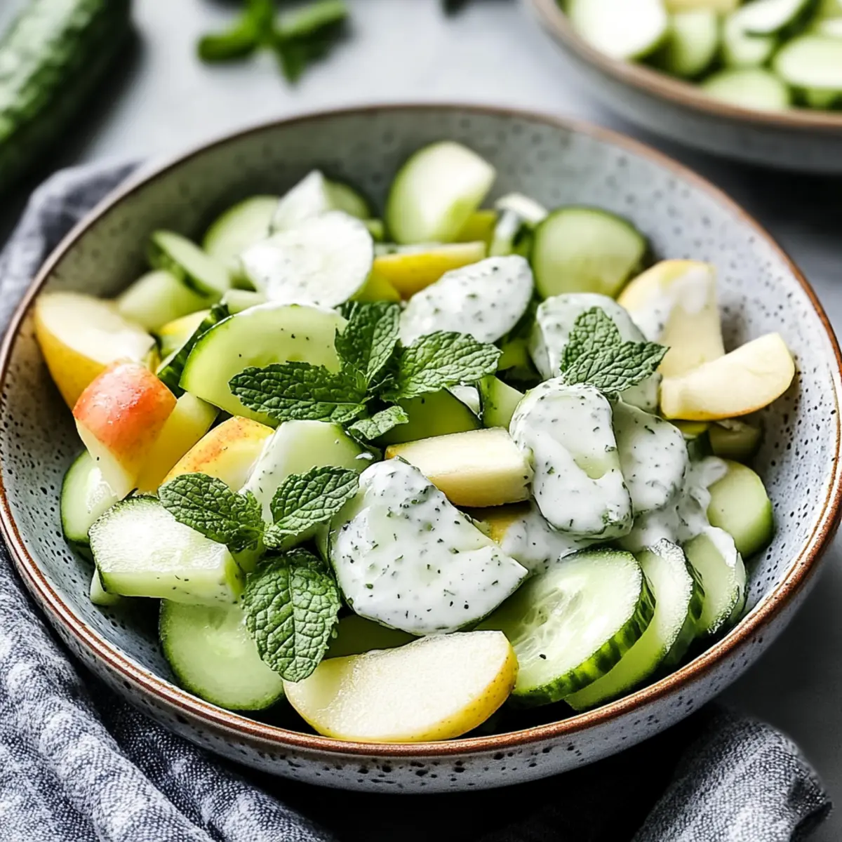 Apple Cucumber Salad With Mint Yogurt Dressing