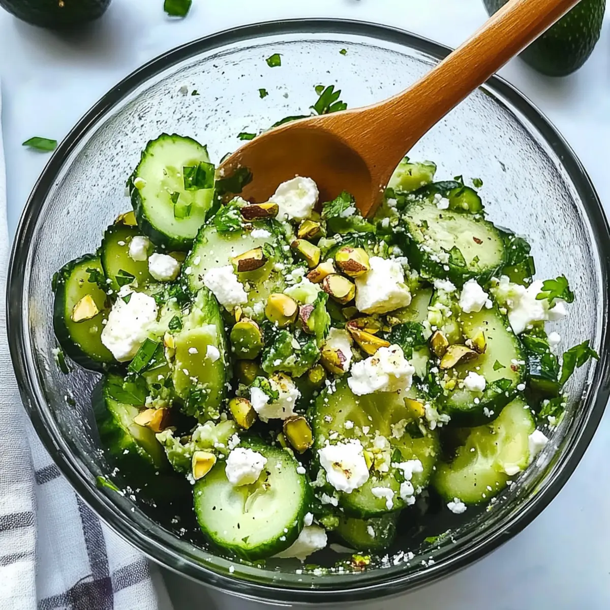 Smashed Cucumber Salad with Avocado & Feta