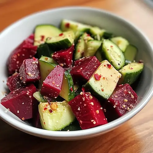 Chopped Avocado, Cucumber and Beet Salad