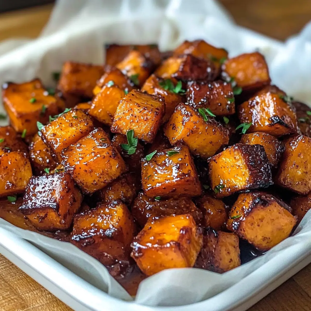 Roasted Sweet Potatoes with Cinnamon & Honey