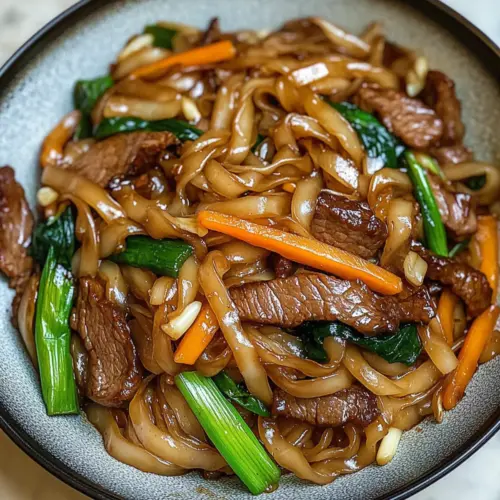 Stir-fried Beef with Flat Rice Noodles