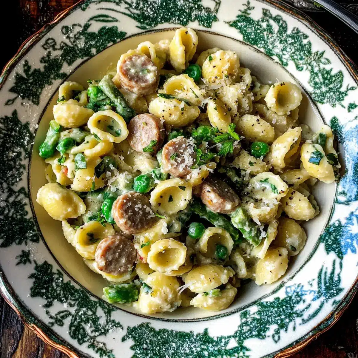 Orecchiette with Chicken Sausage & Spring Vegetables