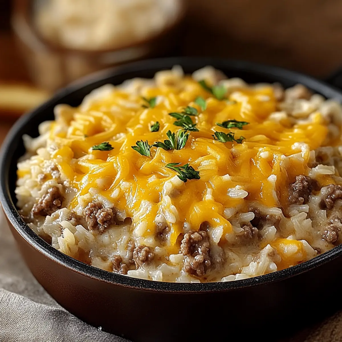 Cheesy Hamburger Rice Casserole