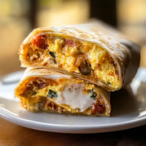 Sheet Pan Breakfast Burritos with Creamy Chipotle Sauce