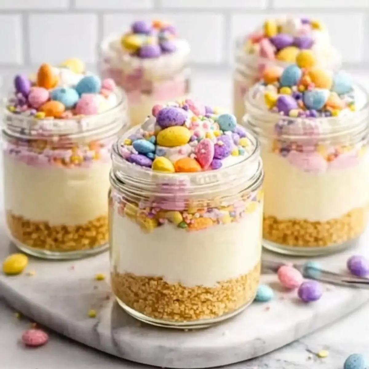 Mini Easter Cheesecake Jars