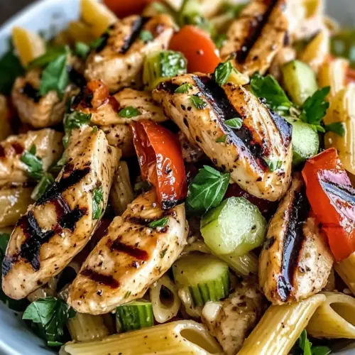 Grilled Chicken Pasta Salad with Balsamic Vinaigrette