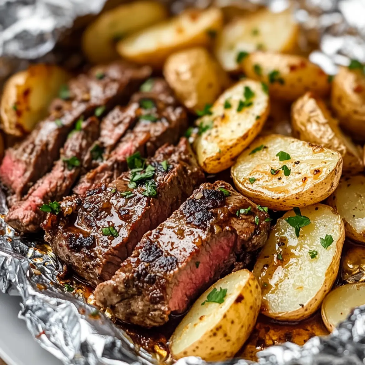 Garlic Butter Steak & Potato Foil Packs