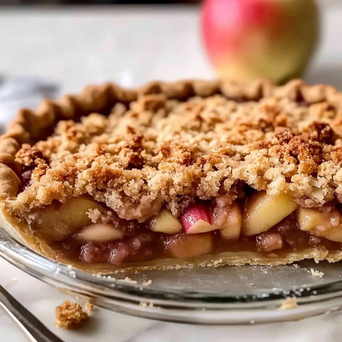 Apple Rhubarb Crumble Pie