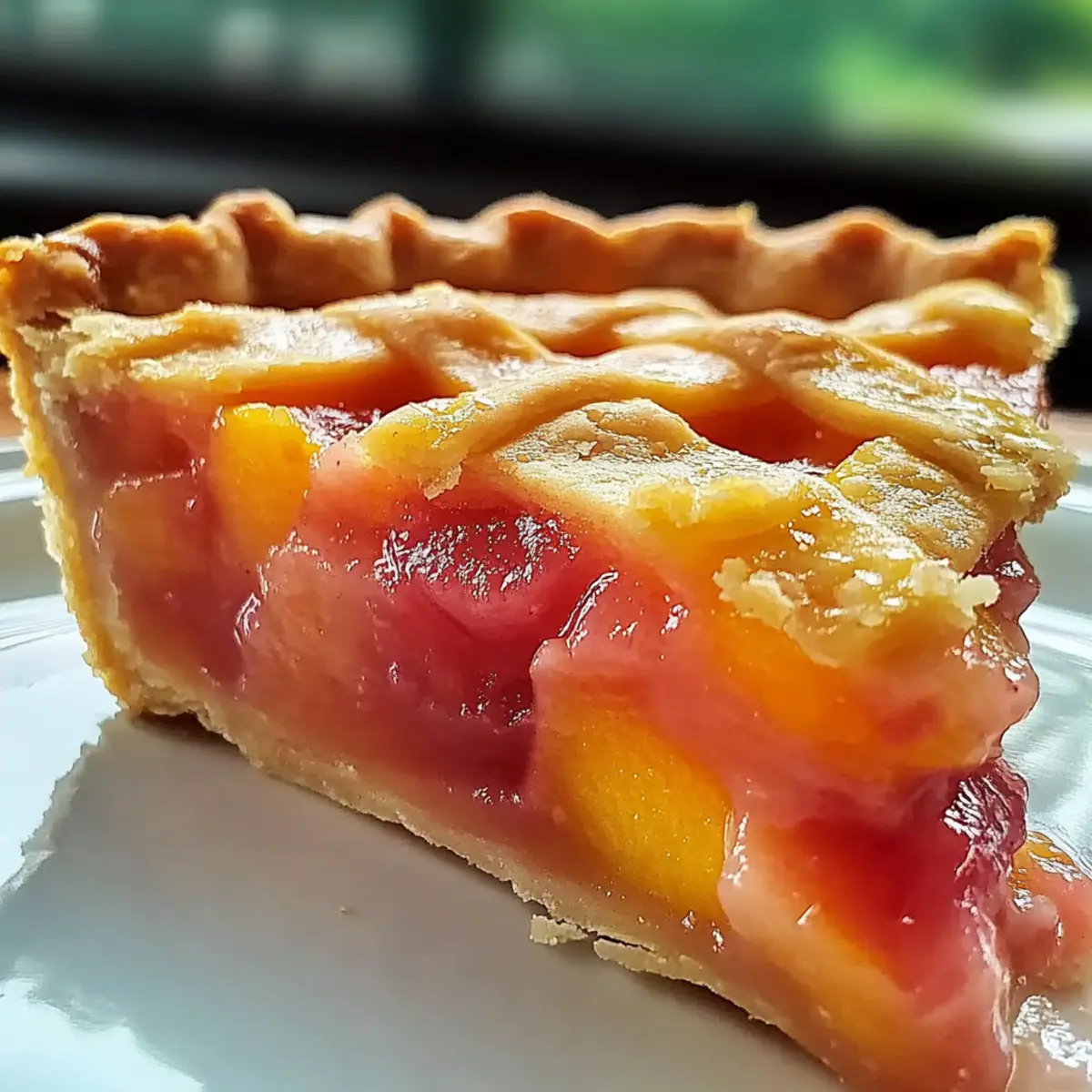 The BEST Peach Rhubarb Pie