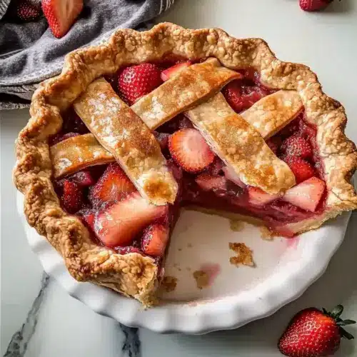 Strawberry Deep Dish Rhubarb Pie