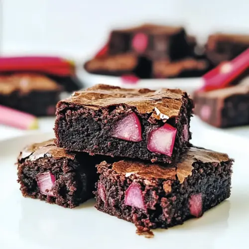 Rhubarb Chocolate Brownies
