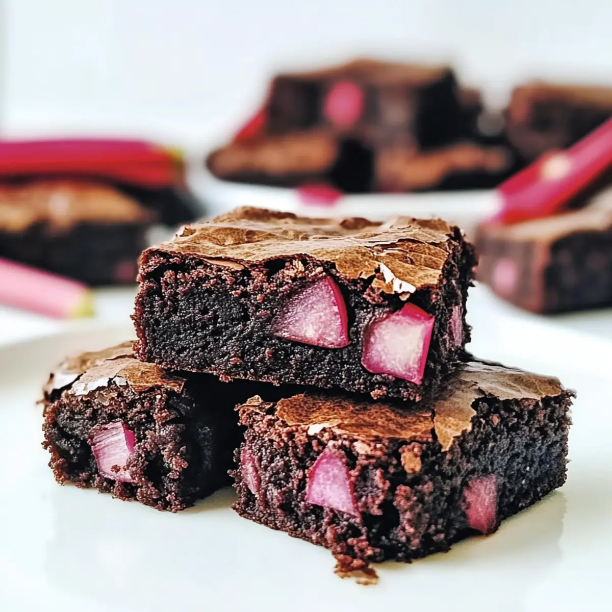 Rhubarb Chocolate Brownies