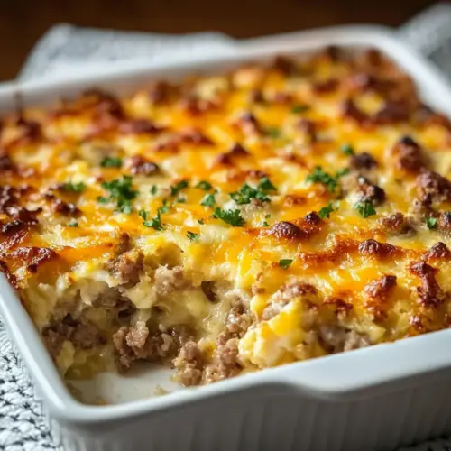 Sausage Hash Brown Breakfast Casserole