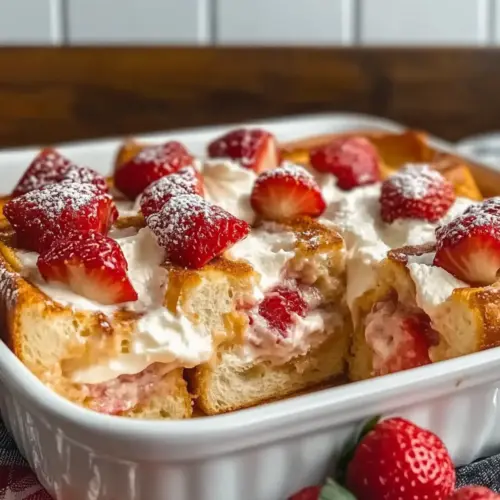 Strawberry Cream Cheese French Toast Bake