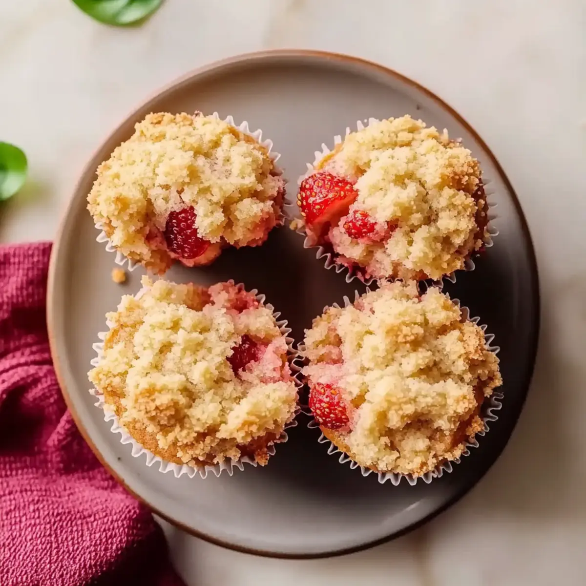 Mother's Day Strawberry Muffins with Crumble Topping